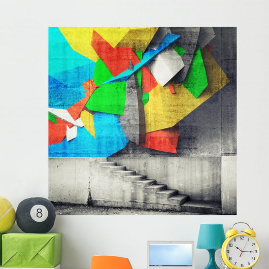 Stairway and Abstract Graffiti Wall Decal