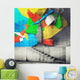 Stairway and Abstract Graffiti Wall Decal
