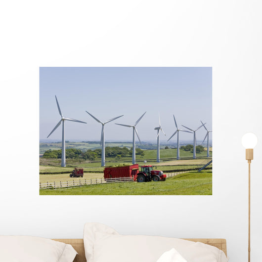 Wind Turbines and Tractors Wall Decal