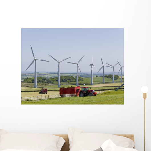 Wind Turbines and Tractors Wall Decal