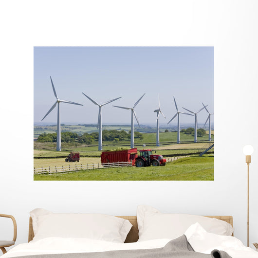 Wind Turbines and Tractors Wall Decal