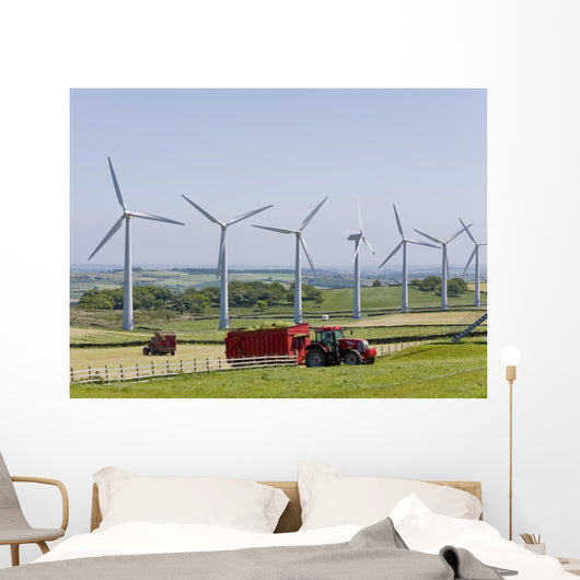 Wind Turbines and Tractors Wall Decal