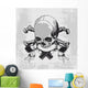 Skull and Guns Crossbones Wall Decal