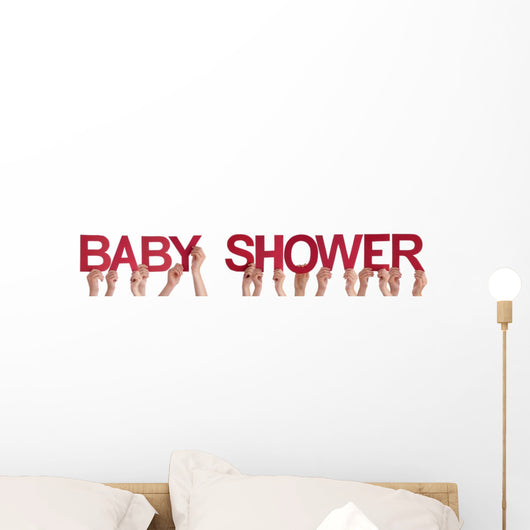 People Hands Holding Red Wall Decal Panoramic Wall Decal Design 2