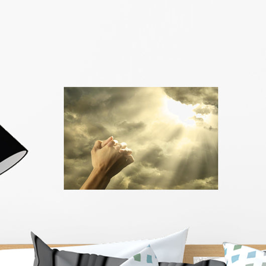 Prayer Raised Hands Sky Wall Decal