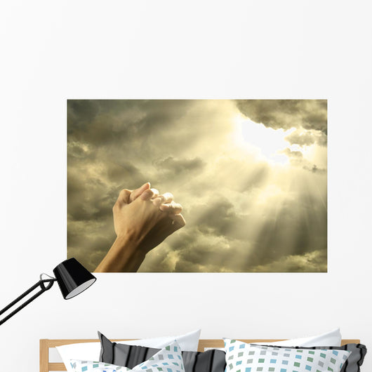 Prayer Raised Hands Sky Wall Decal