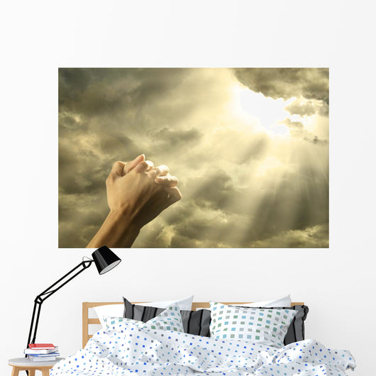 Prayer Raised Hands Sky Wall Decal