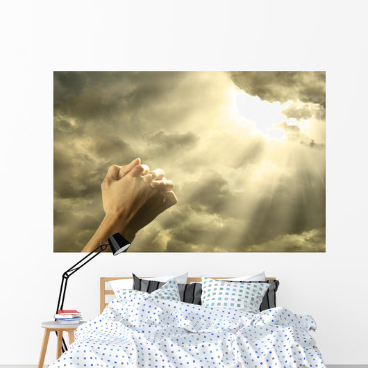 Prayer Raised Hands Sky Wall Decal