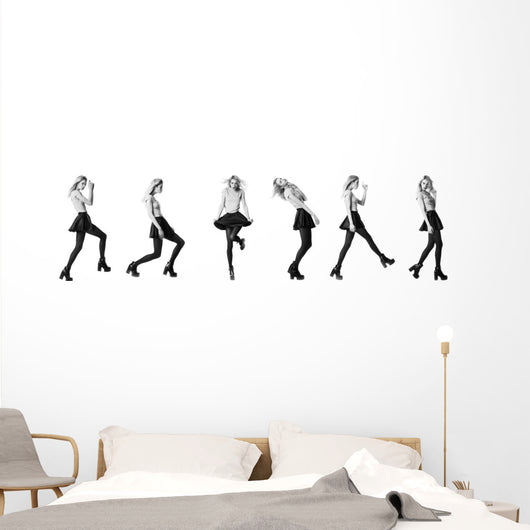 Fashion Girl Model Posing Wall Decal Panoramic Wall Decal