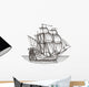 Ship White Background Sketch Wall Decal