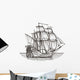 Ship White Background Sketch Wall Decal