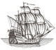 Ship White Background Sketch Wall Decal