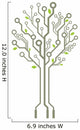 Vector Circuit Board Tree Wall Decal Design 2