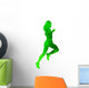 Abstract Green Running Girl Wall Decal