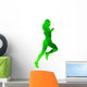 Abstract Green Running Girl Wall Decal