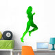 Abstract Green Running Girl Wall Decal