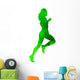 Abstract Green Running Girl Wall Decal