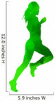 Abstract Green Running Girl Wall Decal