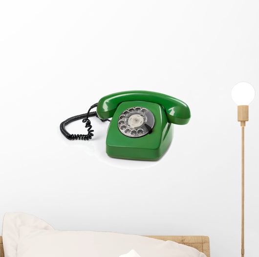 Green Retro Telephone Wall Decal