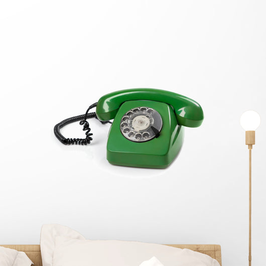 Green Retro Telephone Wall Decal
