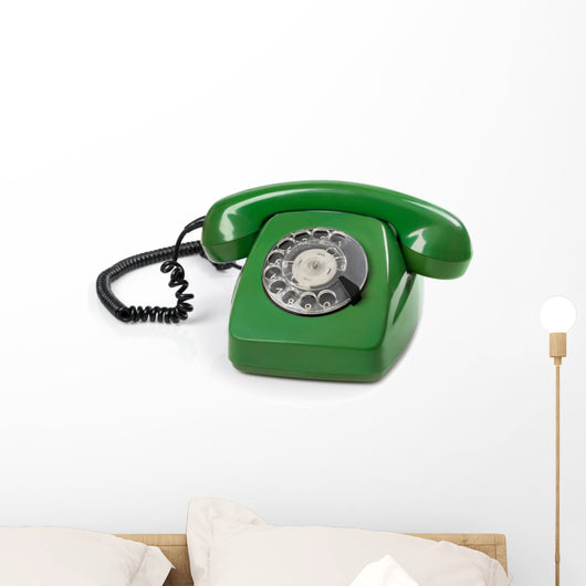 Green Retro Telephone Wall Decal