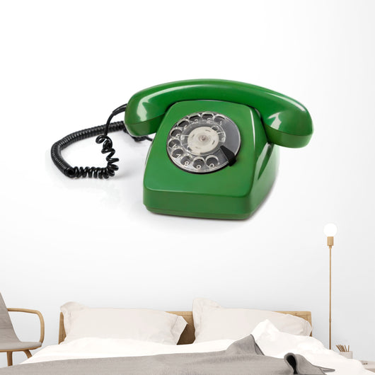 Green Retro Telephone Wall Decal