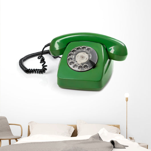 Green Retro Telephone Wall Decal
