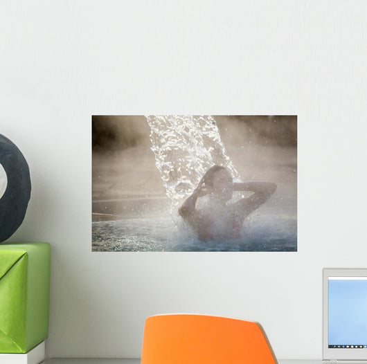 Young Woman Relaxing Thermal Wall Decal Design 2