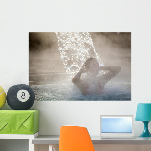 Young Woman Relaxing Thermal Wall Decal Design 2