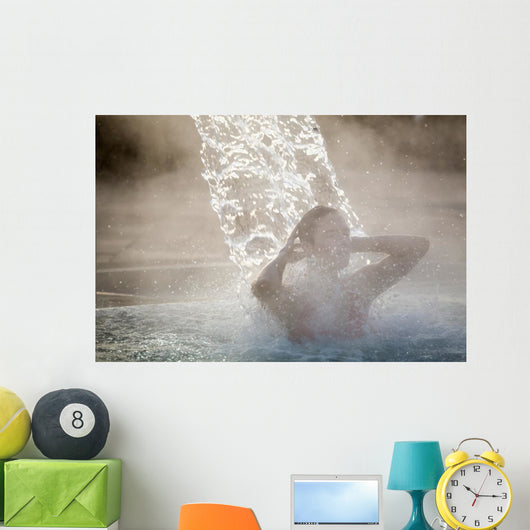 Young Woman Relaxing Thermal Wall Decal Design 2