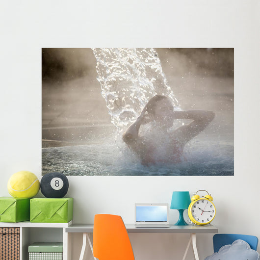 Young Woman Relaxing Thermal Wall Decal Design 2