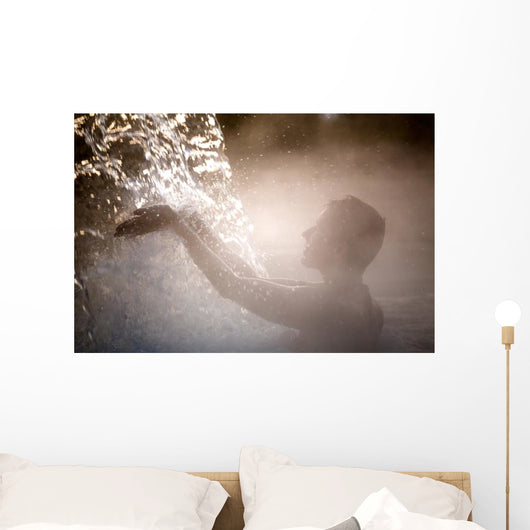 Young Woman Relaxing Thermal Wall Decal Design 1