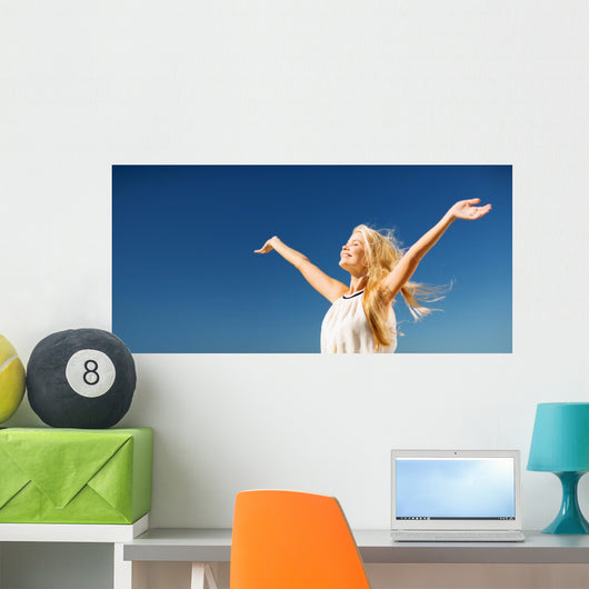 Beautiful Woman Enjoying Summer Wall Decal