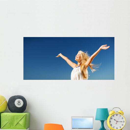 Beautiful Woman Enjoying Summer Wall Decal