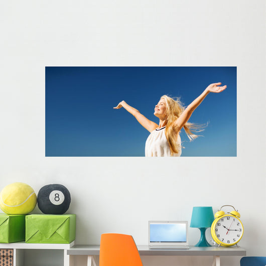 Beautiful Woman Enjoying Summer Wall Decal