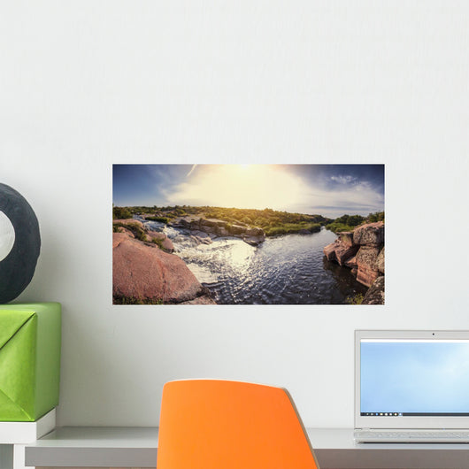 Sunrise Waterfall Wall Decal