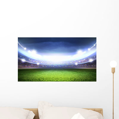 Soccer Stadium Wall Decal Design 1 shown on a wall