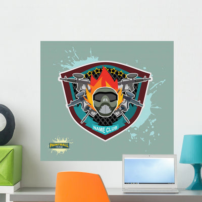 Paintball Wall Decal Design 2 shown on a wall