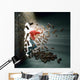 Man Running through Brick Wall Decal