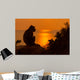 Baby Monkey Sunset Wall Decal