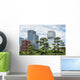 Skyscrapers and Japanese Garden Wall Decal