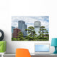 Skyscrapers and Japanese Garden Wall Decal