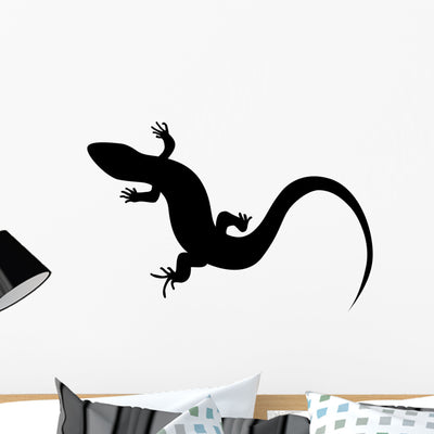 Beautiful Monochrome Lizard Lizard Wall Decal shown on a wall