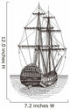 Ship Retro White Wall Decal