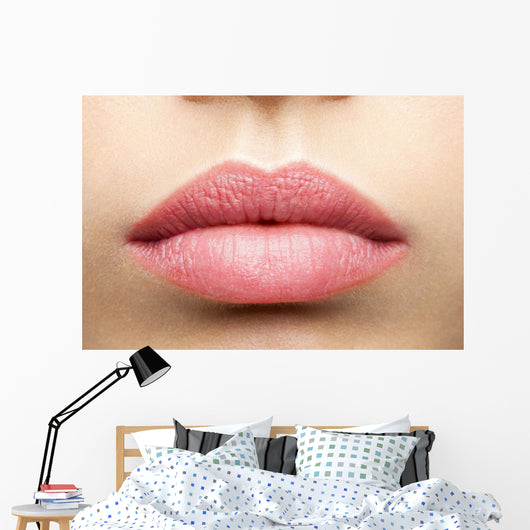 Natural Frosted Pink Lips Wall Decal