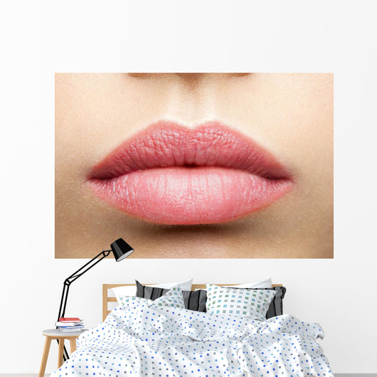 Natural Frosted Pink Lips Wall Decal