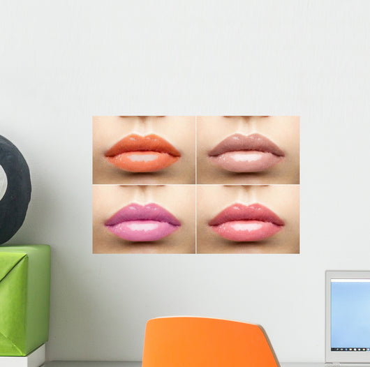 Collage Nude Glossy Lips Wall Decal