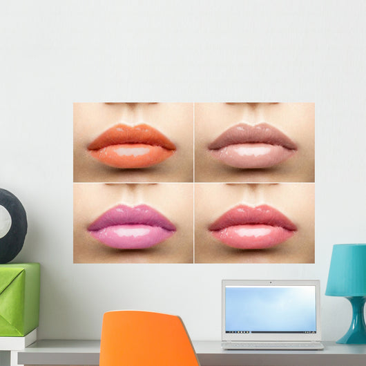 Collage Nude Glossy Lips Wall Decal