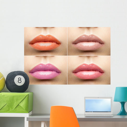 Collage Nude Glossy Lips Wall Decal