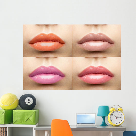 Collage Nude Glossy Lips Wall Decal